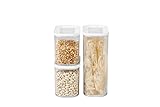 Mepal 3-teiliges Set Vorratsdosen mit Deckel - Lebensmittelbehälter Rechteckige - Küchenorganizer aus Kunststoff - Vorratsbehälter Luftdicht - 1x 2000 ml & 2x 1000 ml - White