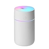 Mini Luftbefeuchter, 230ml Tragbarer Luftbefeuchter, 2 Nebelmodi, Leiser Persönlicher USB-Luftbefeuchter mit 7 Farbigen Lichtern für Auto, Büro, Reisen, Zuhause, Schlafzimmer