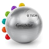 PEZZI - Gymnastikball Original Pezziball Standard 42cm Ø – Sitzball für Therapie, Sport & Büro - Universeller Trainingsball aus robustem PVC belastbar bis 400 kg – Silber