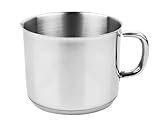 VIER - Kochtopf, Edelstahl, Induktionsboden, 16 cm Durchmesser x 13 cm Höhe, Fassungsvermögen 2,6 l