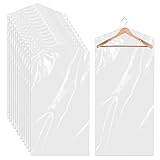 Kleidersack, 20 Stück Transparente Kunststoff Anzugtasche Hängen Kleidersäcke Staubdicht Kleiderschutz Trockenreiniger Taschen für Anzüge Sakkos Hemden (60x120cm)