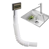 Überlaufschlauch für Waschbecken, quadratische Schnittstelle, flexibler Schlauch, ausziehbar, für Küche, Bad, Innenbereich