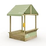 Wickey Sandkasten Dinky mit pastellgrünem Dach - Sandbox 113 x 113 x 28 cm - imprägniertes Massivholz
