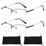 2 Paar 300-Grad-Gleitsichtbrille Herren, Gleitsichtbrille, Sherum Intellireaders, Libiyi Intellireaders, Progressive Multifokale Fern-und Nahbereich mit doppeltem Verwendungszweck, Leicht Und Modisch