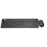 SIMPLETEK - Kabellose Tastatur und Maus Kit mit deutschem QWERTZ DE-Layout, 2,4 GHz kabellos mit USB-Empfänger - schwarz