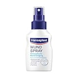 Hansaplast Wundspray (50 ml), zur antiseptischen Wundreinigung durch mechanische Spülung, Spray schützt vor Wundinfektionen, farblos und besonders hautfreundlich