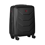 WENGER Prymo Large Schalenkoffer mit 4 Rollen, Trolley, Groß, 93 (107) l, Hartschale, Sicherheitsschloss, Damen Herren, Reisen Urlaub, Schwarz, 612538