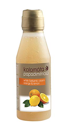 Leckere Balsamico Creme mit Orange Zitrone - 1x 250 ml Crema glutenfrei aus Griechenland perfekt für Fisch, Meeresfrüchte oder Salat