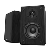 LONPOO Passive Regal-Lautsprecher Paar, 75W RMS Klassische Holz-Lautsprecher 2-Wege mit 4-Zoll Kohlefaser-Tieftöner und 1-Zoll Seiden-Hochtonkalotte, 4-8 Ohm