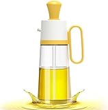 KOMUNJ Olivenöl Essigspender, 3 in 1 Ölflasche Silikonölbürsten Zum Backen,Grillen von Fisch, Grillen von Hühnchen (Gelb)