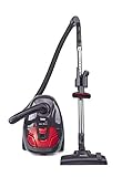 Fakir Red Vac Trend | TS 121, Bodenstaubsauger, Staubsauger mit Beutel, EPA-Filter, mit Hocheffizienzmotor, leise, großer Aktionsradius, schwarz/rot, 700 W