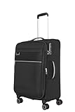 Travelite Reisekoffer mittelgroß mit Dehnfalte, nachhaltig, 4 Rollen, MIIGO, Weichgepäck Trolley aus recyceltem Material, TSA Schloss, 67 cm, 61-66 Liter