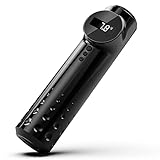 Mast Wireless Battery Tattoo Machine Pen LCD Display Rotary Tattoo Pen with 2 Grips (Black)