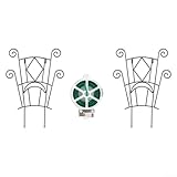 Metall-Pflanzenständer für drinnen und draußen, stapelbares Design, schmiedeeiserne Rankgitter, unterstützt Kletterpflanzen mit Bindeband für sicheren Aufbau (2 Stück, mit Riemen)