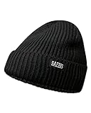 SAEBIS Ribbed Beanie Damen und Herren - Unisex Klassische Strickmütze - Classic warme Mütze für das ganze Jahr - Kopfbedeckung - (Schwarz)