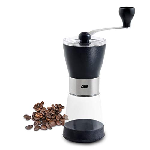 ADE Manuelle Kaffeemühle mit Kegel-Keramikmahlwerk | stufenloser Mahlgrad | für 65 g Kaffeepulver