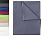 GREEN MARK Textilien Klassische Bettlaken | Betttuch | Laken | Leintuch | Haustuch 100% Baumwolle ohne Gummizug vielen Größen und Farben Größe: 150x250 cm, anthrazit