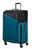 American Tourister Daring Dash - Spinner L, Expandable Suitcase, 77 cm, 107/117 L, Black/Blue (Black/Blue)