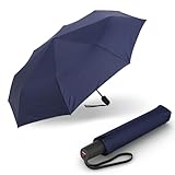 Knirps Regenschirm I.200 Medium Duomatic in Navy mit Schirmtasche I kleiner Taschenschirm mit Drucktaste I Regenschirm automatisch & kompakt I Taschenregenschirm leicht & sturmfest