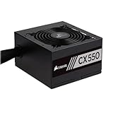 Corsair CX550 80 Plus Bronze, nicht-modulares ATX-Netzteil, geräuscharm, 550 W, Schwarz