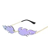 LUMoony 1Pcs Unisex Mode Retro Flammen Brillen Partybrille Randlose Sommer Brillen Flammensonnenbrille Randlos Sonnenbrille Randlose für Maskerade Summer Party Musikfestival Kostüme