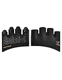 KUTOOK Fitness Handschuhe Trainingshandschuhe Sporthandschuhe Krafthandschuhe Herren Damen Kurzfinger Fingerlos Stoßdämpfend mit Palm Pad für Crossfit Bodybuilding Gym Krafttraining schwarz M