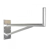 Premium X 80cm Wandhalter Aluminium SAT-Halterung mit Stützelement für Satellitenschüssel Grundplatte 400x200mm