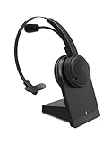 SPEEDLINK SONA Pro Bluetooth Headset – sehr leichtes Mono Headset mit Mikrofon und Noise-Cancelling, mit Ladestation für Büro und Homeoffice, Anschluss kabellos Bluetooth oder USB Kabel, schwarz