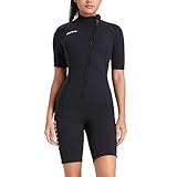 Angebote des Tages Heute, Neoprenanzug Damen Neoprenhose Wetsuit Shorty Taucheranzug Kurz Schwimmanzug Badeanzug Einteiler Surfen Schnorcheln Schwarz, M