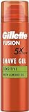 Gillette Fusion Bartpflege Rasiergel Männer (200 ml), mit Mandelöl, für empfindliche Haut, mit 5-Fach-Wirkung: Reinigt, spendet Feuchtigkeit, schützt, erfrischt und beruhigt, Geschenk für Männer