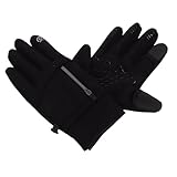 Yardenfun Winddichte Fingerlose Outdoor Handschuhe mit Touchscreen Funktion rutschfest und Stoßdämpfend für Angeln Radfahren und Wintersport Unisex Schwarz
