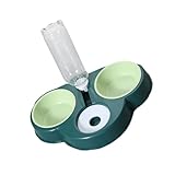 VANZACK Futternapf Für Haustiere Automatischer Futterautomat Für Hunde Schüssel Futterspender Fütterung Katzenfutterschale Automatischer Wasserspender Für Katzen Hund Wassernapf Green Abs