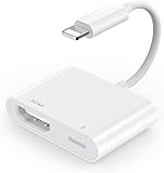 【Apple MFi-Zertifiziert】 Lightning HDMI Adapter für iPhone, iPhone HDMI Adapter 1080P Digital AV Adapter Video & Audio Sync Bildschirm Lightning HDMI Connector für iPhone 14/13/12/11/XS/XR/X/8/7