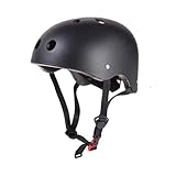 Kinder-Fahrradhelm, Kleinkind-Skateboard-Helm für 3–13 Jahre, Jungen und Mädchen, leichter verstellbarer Helm, Kindersicherheit, Kinderhelm zum Radfahren, Roller, Skaten (Schwarz, M)