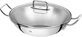 ZWILLING Plus Wok, Inkl. Glasdeckel und herausnehmbarer Gittereinsatz, Induktionsgeeignet, Ø 32 cm, Edelstahl