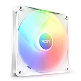 NZXT F140 RGB Core – 140 mm nabenmontierter RGB-Lüfter – 8 einzeln ansteuerbare LEDs – Halbtransparente Lüfterblätter – Hydrodynamisches Gleitlager – PWM-Steuerung – CAM-Software – Weiß