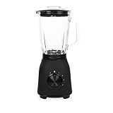 Princess Standmixer Black Steel 4 Geschwindigkeitsstufen, Impuls-Funktion, 6 Klingen, 1000 Watt, 1,5 Liter Glas Krug, Schwarz, Edelstahl 01.212092.01.001