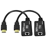HDMI-Extender, HDMI-Stecker auf RJ45-Netzwerk-LAN-Extender, 60 m Konverter, Repeater über Cat 5e/6, 1080p bis zu 60 m Verlängerung für HDTV, HDPC, PS4, STB, 4K, 2K (60 m)