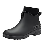 Regenstiefel für Damen, Gummistiefel, für Damen, Garten, Outdoor, vielseitig, praktisch, mit eleganter Sohle, hoch, bequem, Gartenschuhe, C le Noir, 35 EU
