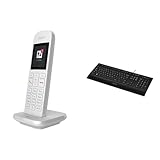 Telekom Speedphone 12 Weiß Kabelloses Telefon & Logitech K280e Pro Kabelgebundene Business Tastatur für Windows