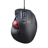 ELECOM EX-G Trackball-Maus, kabelgebunden, Daumensteuerung, ergonomisches Design, 5-Tasten-Funktion mit reibungslosem Tracking, ergonomisches Design, optischer Gaming-Sensor, glatter roter Ball,