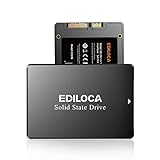 Ediloca ES106 Interne Festplatte, 1 TB, SSD, SATA III, 2,5 Zoll, 3D NAND TLC, bis zu 550 MB/s lesen, Upgrade PC oder Laptop Speicher und Speicher (schwarz)