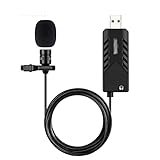 IXUMCSYL Lavalier Clip-on-Kondensatormikrofon mit Nierencharakteristik, Plug-and-Play-USB-Mikrofon mit Soundkarte für PC