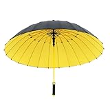 Zqkimzi Große Regenschirme, 24 Rippen, winddicht, automatisch, groß, leicht, tragbar, ideal für Stadion, Wandern, Angeln, Lehrer, Sport, Studenten und Camping, mehrfarbig, gelb, Refer to description