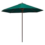 JIYTG Strand-Sonnenschirm, Gartenschirm, 2,7 m, achteckiger Sonnenschirm, Holz, faltbar, UV-Schutz, wasserdicht, für Strand/Pool/Terrasse, Zelt, Baldachin, Sonne