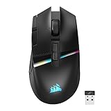 CORSAIR DARKSTAR WIRELESS MMO/MOBA Gaming-Maus - 26.000 DPI - 15 Programmierbare Tasten - Bis zu 80 Stunden Akkulaufzeit - iCUE-Kompatibel - PC, PS5, PS4, Xbox - Schwarz