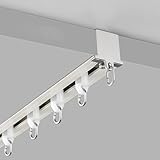 Raumteiler-Vorhang-Set, versteckte integrierte Deckenschiene für Wohnzimmer/Schlafzimmer/Duschraum, komplett mit Anschlüssen, 10 m