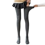 Hohe Damensocken, blickdichte, oberschenkelhohe Strümpfe, Strumpfwaren Sneaker Herren Socken (Dark Gray, One Size)
