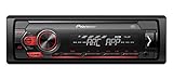 Pioneer MVH-S220DAB, 1DIN Autoradio mit RDS und DAB+, rot, USB für MP3, WMA, WAV, FLAC, AUX-Eingang, Android-Unterstützung, iPhone-Steuerung, ARC App