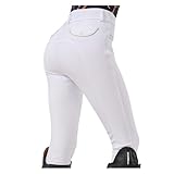 MKLHAVB Gewebte Halbsilikon-Reithose Damen-Reithose Silikonhose Gewebte elastische kleine Verschleißfestigkeit(L)
